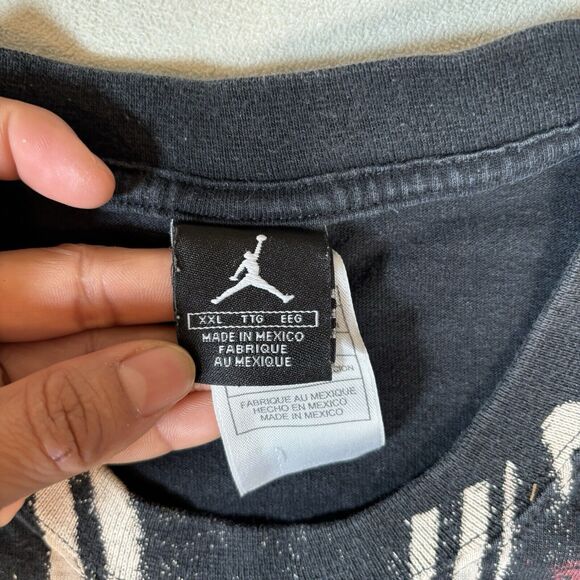 Vintage Y2k Jordan AOP Tee Mens Size XXL Black - Picture 2 of 13